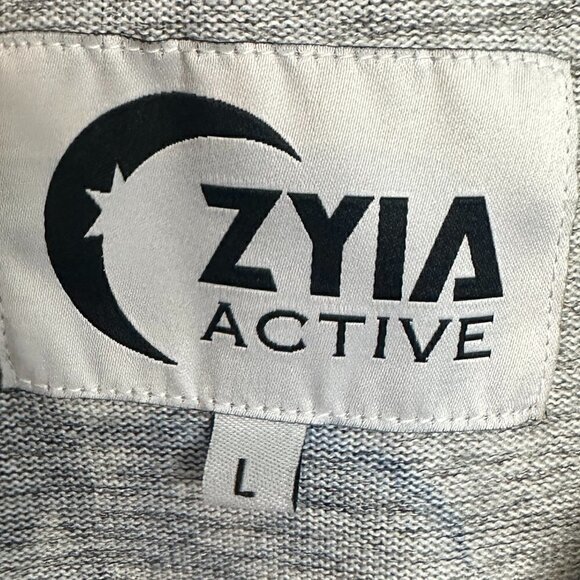 Nwot - Zyia Active - Grey/Blue Flora Sweatshirt - Size L - Picture 3 of 7